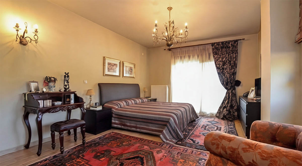 A view of a bedroom